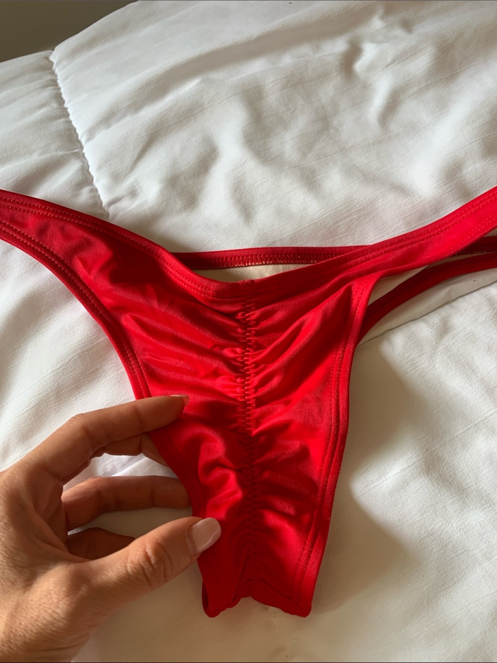 Classic Red Halter Triangle Bikini Set - Picture 3 of 5